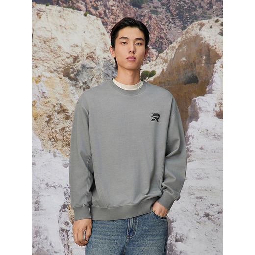 GXG男装 圆领字母印花分割线卫衣通勤长袖上衣 2025春季热卖 商品图4