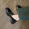 手工女鞋真皮复古英伦风粗跟乐福鞋2025新款深口圆头单鞋5CM 商品缩略图3