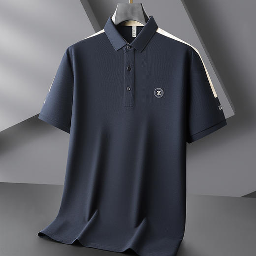 【冰丝】【DDP】大依优型大码拼接短袖POLO衫弹力翻领商务休闲透气半袖夏季上衣 商品图3