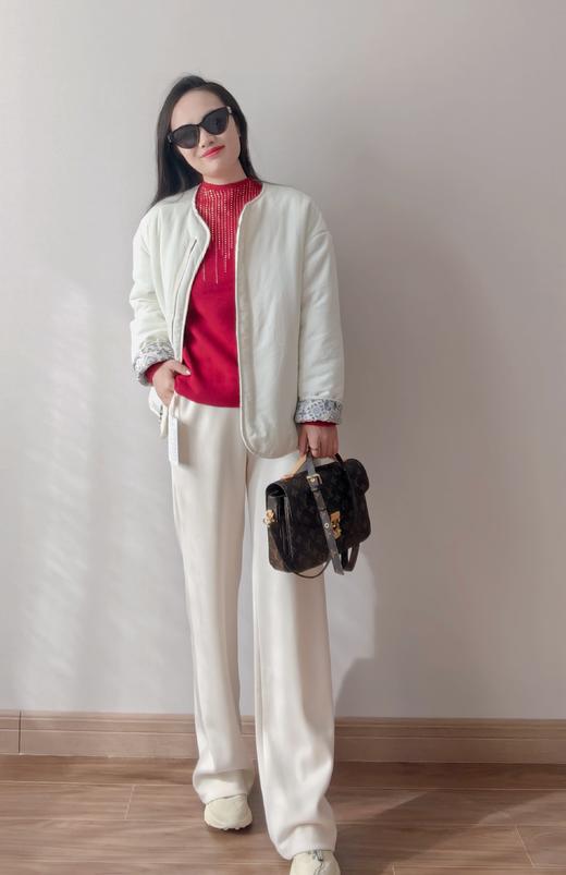 白百合同款腰果花内衬简约小棉袄 商品图8