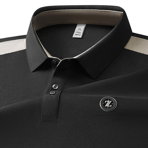 【冰丝】【DDP】大依优型大码拼接短袖POLO衫弹力翻领商务休闲透气半袖夏季上衣 商品图4