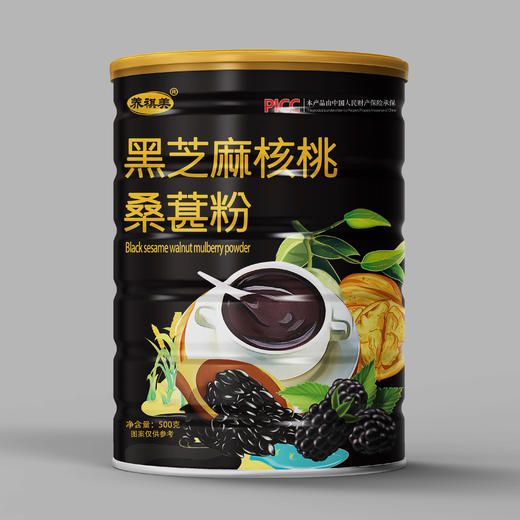 黑芝麻核桃桑葚粉 代餐粉黑芝麻糊核桃桑葚粉罐装即食早餐 500g/罐 商品图4