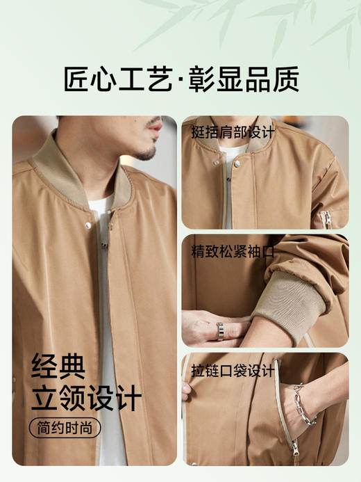 【新款DQ】大依优型大码男装新品棒球服夹克外套男宽松加大码立领拉链上衣潮流 商品图3