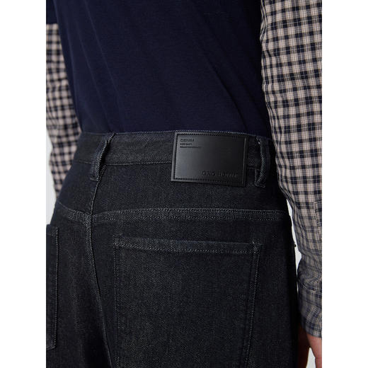 【不易褪色】GXG男装 深蓝牛仔裤通勤弯刀裤男长裤 2025春季热卖 商品图4