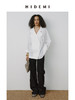HIDEMI【当当同款】甄选长绒棉不易皱白色极简设计感不对称大翻领外套式衬衫 商品缩略图4