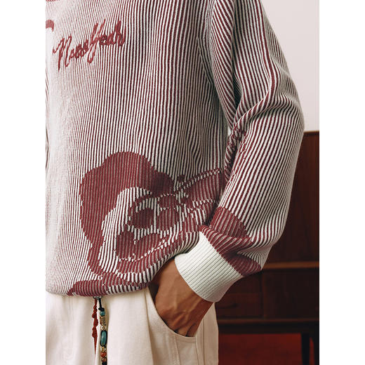 GXG男装 新年系列红色毛衣男本命年线衫通勤针织衫 2025春季热卖 商品图4