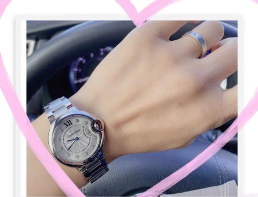 CARTIER卡地亚蓝气球系列石英机芯30米防水女表瑞表28mm银色表盘精钢表壳精钢表带（WG） 商品图3