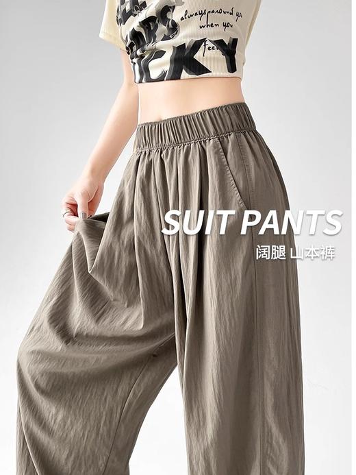 49元/条 山本裤女夏季薄款2025新款高腰垂感宽松拖地休闲九分冰丝阔腿裤子 商品图2