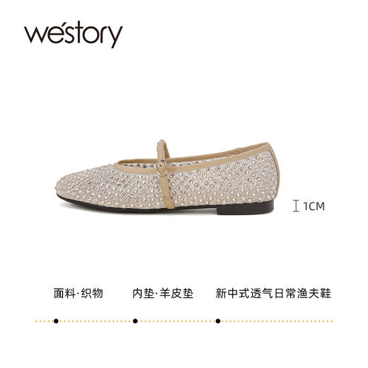 westory春季新款新中式国风鞋玛丽珍洞洞鞋W24AH57711 商品图3