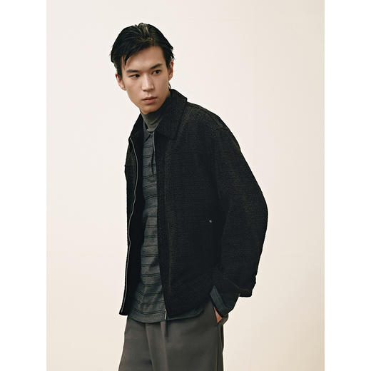 GXG男装 小香风铆钉时尚简约通勤翻领夹克外套 25年春热卖 商品图3