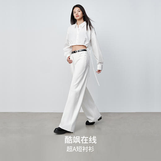 simplepieces女春季新品SPS衬衫短款收腰抽绳衬衫 商品图2