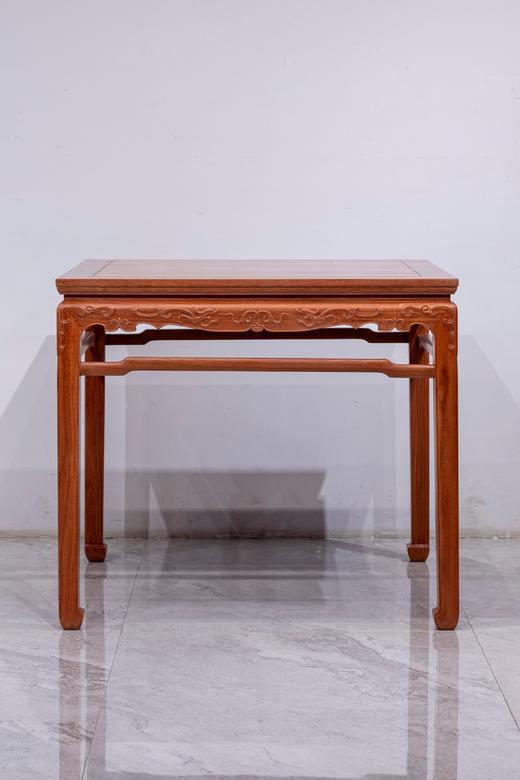 红桥红  家具严选  缅甸花梨(大果紫檀）  【91 螭龙纹 方桌 满水波独板】 商品图0