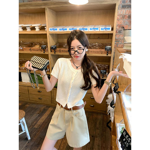 <曾小咸推荐>系扣针织衫短袖 日常119.99/件 立减50 秒杀69.99/件！！ 商品图1