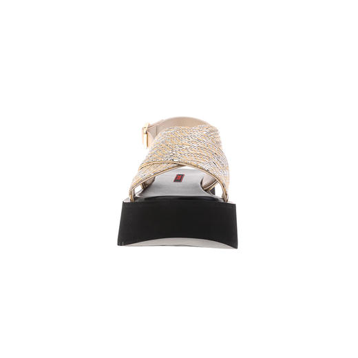 sheme银丝交叉织带休闲时尚女士厚底凉鞋可定制 商品图2