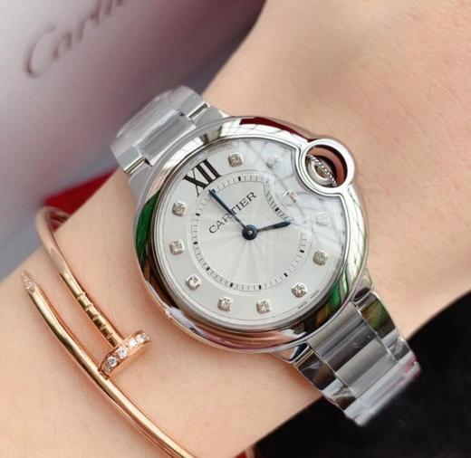 CARTIER卡地亚蓝气球系列石英机芯30米防水女表瑞表28mm银色表盘精钢表壳精钢表带（WG） 商品图6