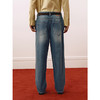 GXG男装 复古蓝直筒牛仔裤分割设计长裤宽松通勤裤 2025春季热卖 商品缩略图3
