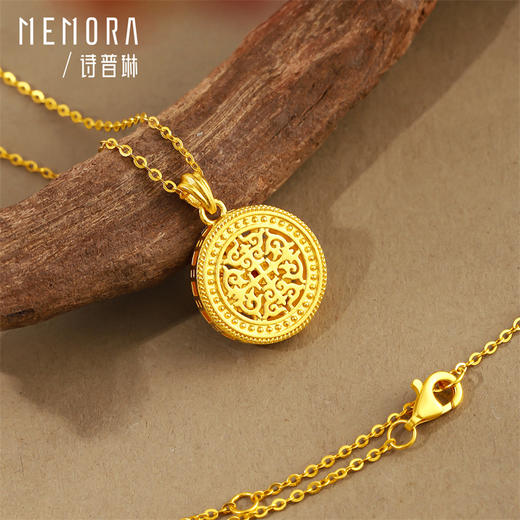 【热卖臻品】芳华-美人如花项链 格桑花足金黄金钻石红宝石套链MEMORA诗普琳LN846801 商品图3