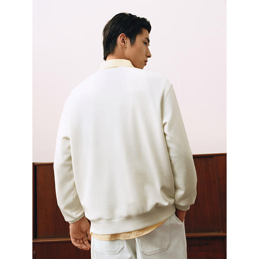 GXG男装 圆领字母双色卫衣红色长袖上衣新年卫衣 2025春季热卖 商品图4