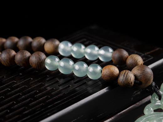 XY0064原创沉香+冰种翡翠蝴蝶挂件 商品图6