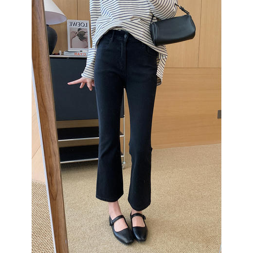 缪斯微喇裤！2025新款四面弹高腰显瘦九分喇叭裤春季小个子牛仔裤！ 商品图5