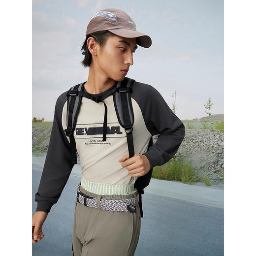 GXG男装 圆领字母印花撞色插肩袖卫衣长袖上衣 2025春季热卖 商品图4