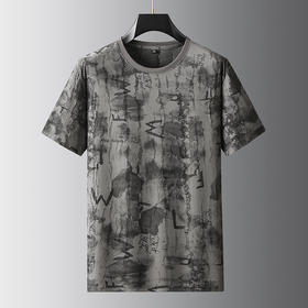 【DDA】大依优型大码短袖T恤破洞夏季圆领半袖加肥加大码短袖上衣胖子男士潮流