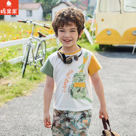 棉果果夏季商场专柜同款男童撞色短袖T恤M212140225338