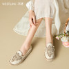 西遇小香风渔夫鞋女新款春夏法式珍珠一脚蹬平底鞋配裙子单鞋V0556482 商品缩略图1