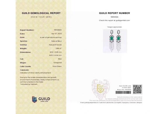 2.88ct刻面祖母绿耳坠 商品图4
