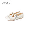 Dfuse迪芙斯2025春季新款透气平底鞋镂空方跟圆头玛丽珍洞洞鞋DFD1111002 商品缩略图7