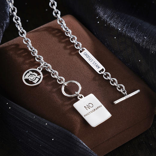 子佩集S925银【幸福相机】项链【XL-6902】纯银原创2方块2502 商品图5