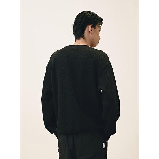 GXG男装 圆领肌理提花卫衣通勤长袖上衣双色卫衣 2025春季热卖 商品图3