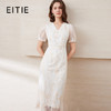 EITIE爱特爱精致绣花蕾丝V领修身显瘦氛围感连衣裙夏季新款B2507604 商品缩略图0