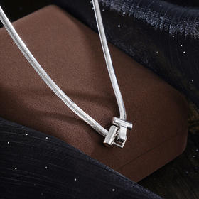 子佩集S925银【美之霜语】项链【XL-5790】纯银原创2蛇骨项链2502