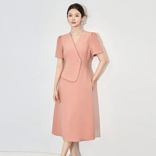 【高货wl】全新升级【铂金会员330/天猫449/差价119】(02856) 洛诗琳25春款时尚气质V领正式场合雅致通勤风高级感连衣裙 商品图0