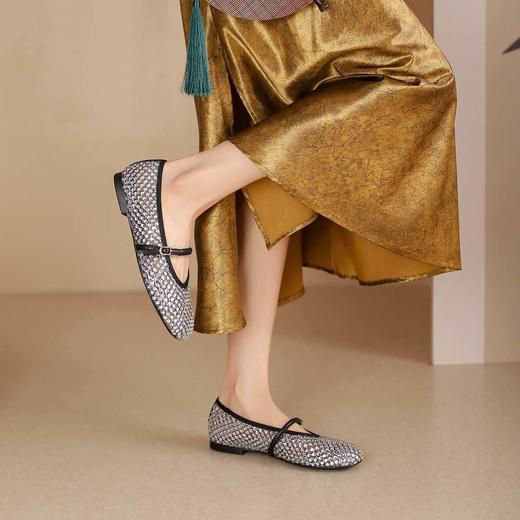 westory春季新款新中式国风鞋玛丽珍洞洞鞋W24AH57711 商品图5