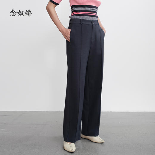 【商场同款】CNT5393 “精致通勤西裤” 石墨灰色前中捏梗直筒裤 商品图3