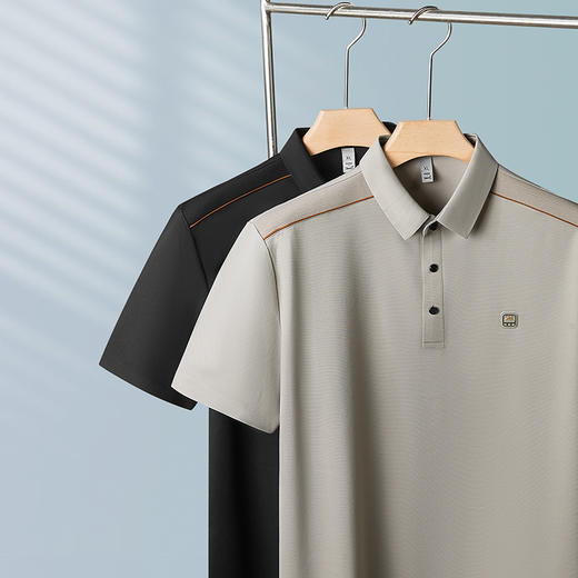 【冰丝】【DDP】大依优型大码短袖POLO衫弹力翻领商务休闲透气半袖夏季上衣 商品图1
