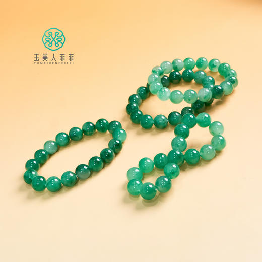 H玉美人菲菲#独龙玉单圈圆珠手串约12mm-多样性发一 商品图0