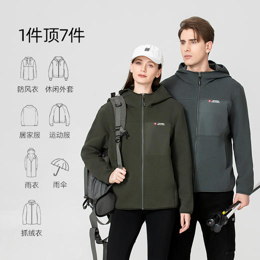 【赠7A抗菌防臭长短袜随机发（8双）】SWISS MILITARY轻暖加绒外套，瑞士百年户外专业品牌，男女同款 商品图2