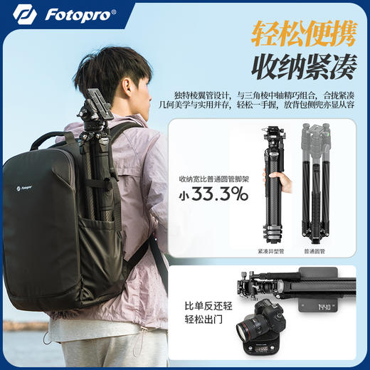 【油麻菜同款】富图宝起源Origin 异型碳纤维三脚架 球形/液压云台可选【买即限量赠送：11寸怪手*1个+手机夹*1个，赠完即止】 商品图1