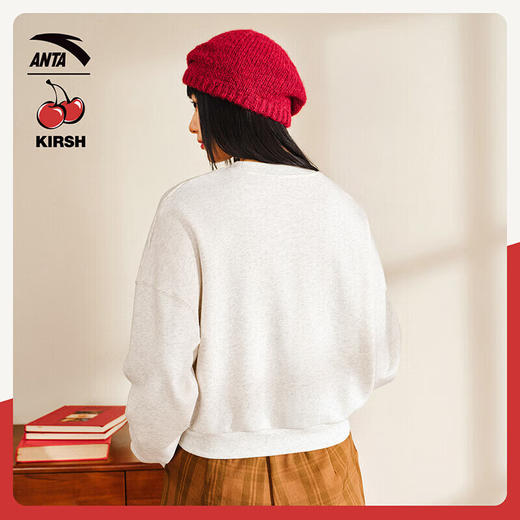 安踏（ANTA）KIRSH联名 女子冬季新款柔软亲肤套头衫樱桃短款卫衣162518745 商品图4