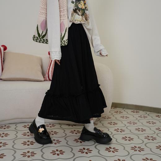 月光手札 2025新款复古刺绣碎花荷叶边高腰半身裙S25CKB508 商品图2