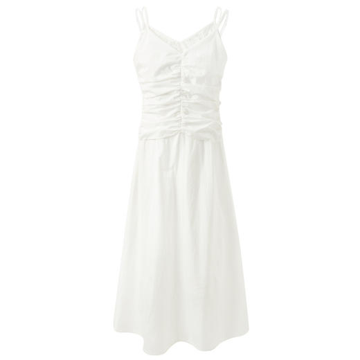 三彩独醒2025春季新款蕾丝V领吊带裙连衣裙长裙度假小白裙F 商品图4