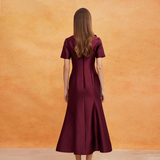 QF807斯尔丽2025新款宴会礼服手工立体刺绣高端大气喜妈妈修身连衣裙 商品图1