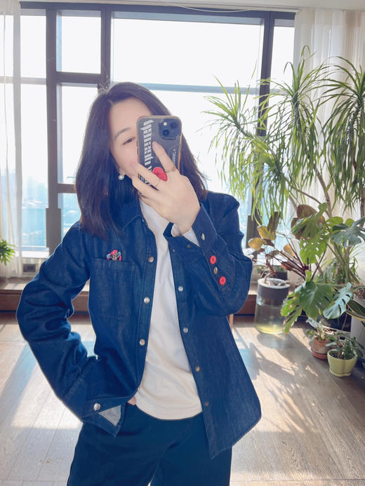 【冲突美学】噢蜜ooomeooo牛仔刺绣衬衫 商品图1