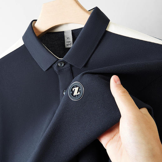 【冰丝】【DDP】大依优型大码拼接短袖POLO衫弹力翻领商务休闲透气半袖夏季上衣 商品图5