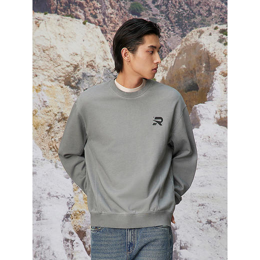 GXG男装 圆领字母印花分割线卫衣通勤长袖上衣 2025春季热卖 商品图2