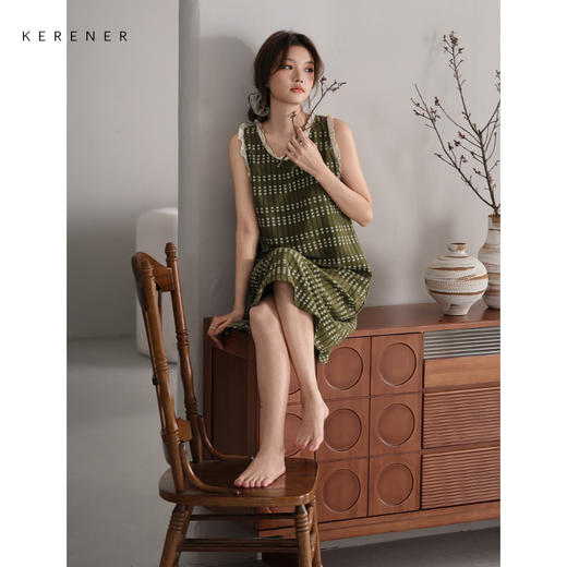 可人儿小众设计师新款泡泡绵女士睡衣夏季少女睡裙可外穿家居服 商品图1