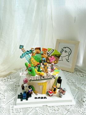 我的世界积木巧克力奶油蛋糕